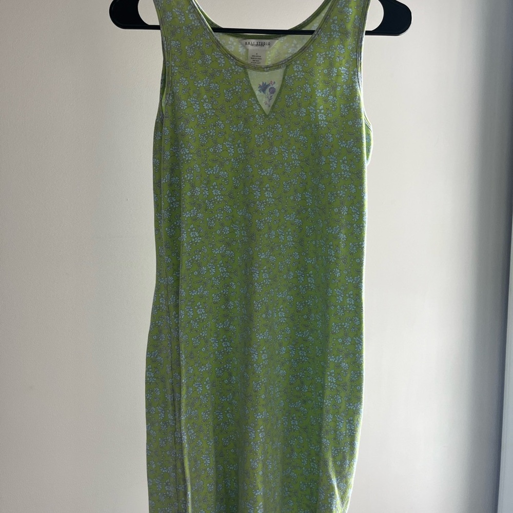 Floral Green Mini Dress